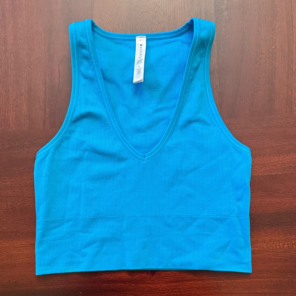 Athleta Teal Ribbed Tank Top